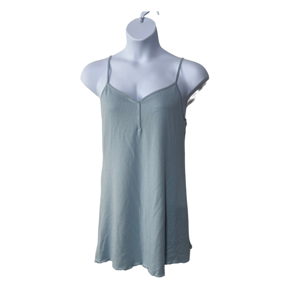 JENNI WOMENS RIBBED CHEMISE NIGHTGOWN CALMING BLUE SIZE SMALL